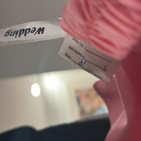 Formal dress, Strapless Hi low , pink satin bridesmaid - Picture 8 of 10